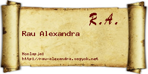 Rau Alexandra névjegykártya